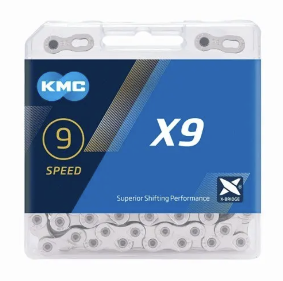 [000428] CADENA KMC X9 116 LINKS PLATA/GRIS