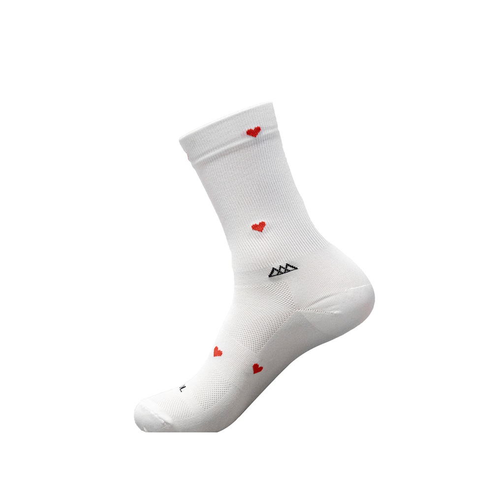 CALCETAS HUIZAPOL BLANCA HEART RED (S-M)