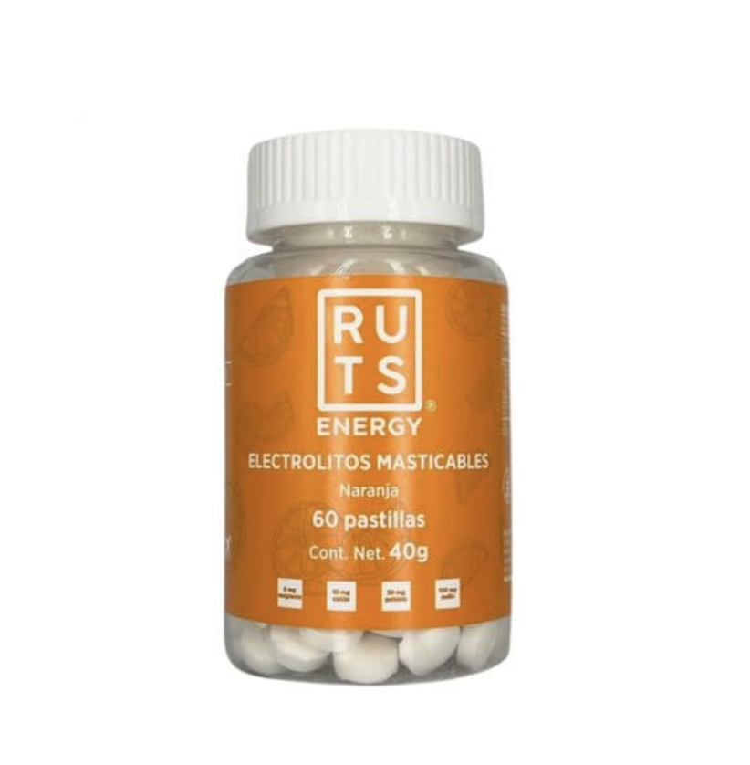 [001967] RUTS ENERGY ELECTROLITOS MASTICABLES DE NARANJA 60 PASTILLAS