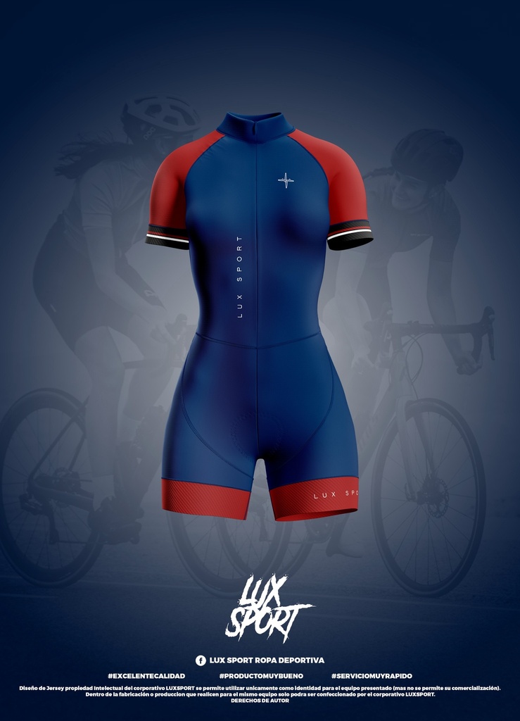 ENTERIZO AZUL/ROJO LUXSPORT MUJER