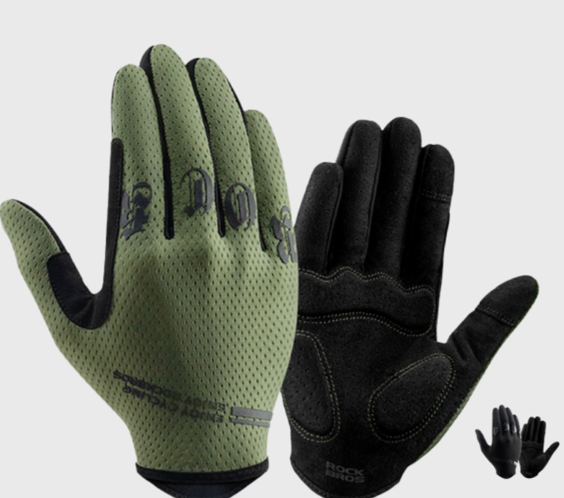 GUANTES LARGOS ROCKBROS VERDES CON DISEÑO