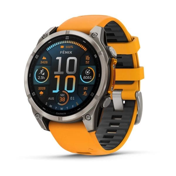 Reloj Garmin Fenix 8 47mm AMOLED Silicona Naranja/Grafito 