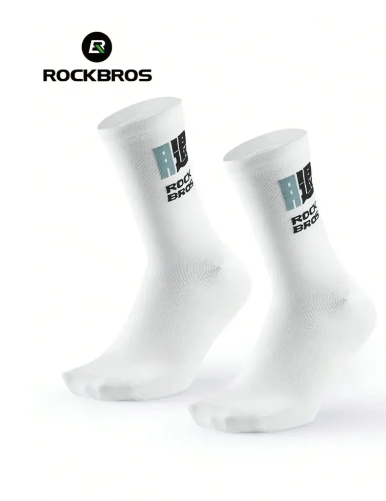 CALCETAS ROCKBROS BLANCAS LOGO