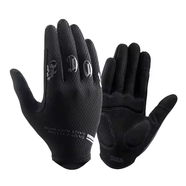 GUANTES LARGOS ROCKBROS NEGROS CON DISEÑO 