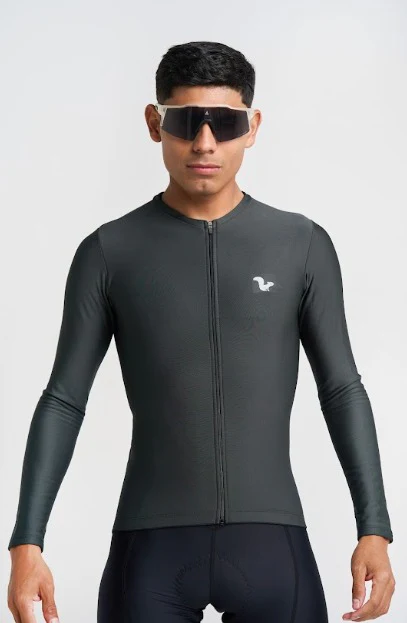 JERSEY CORSA THERMAL VERDE MILITAR HOMBRE MANGA LARGA SANREMO