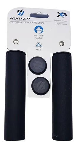 PUÑOS HUNTER SILICONE GRIPS BLACK 130X31MM