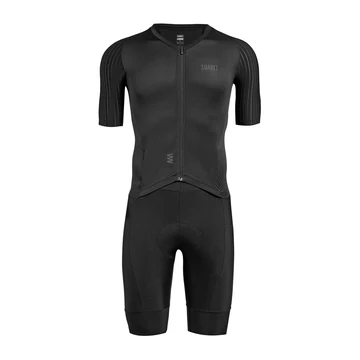 TRISUIT SUAREZ MANGA CORTA CIERRE COMPLETO PRO HOMBRE AEROTRI BLACK (XS)