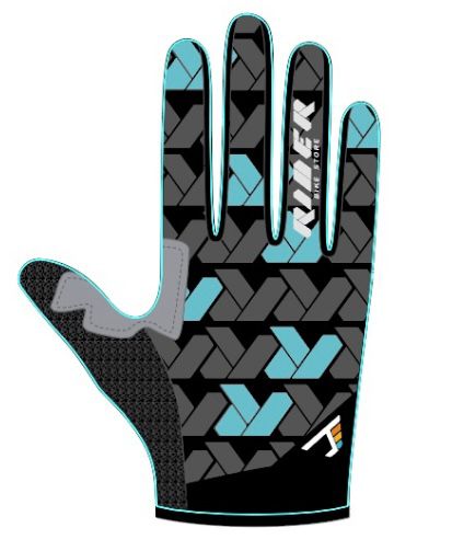 GUANTES HANDSKE LARGOS RIDER (Negro / Turquesa, S)