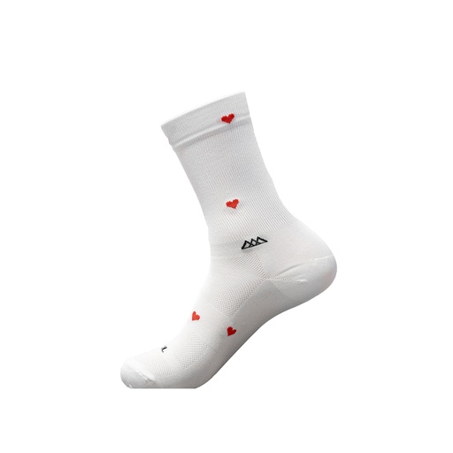 [000472] CALCETAS HUIZAPOL BLANCA HEART RED