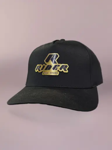 GORRA RIDER LOGO DORADO NEGRO