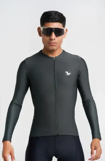 JERSEY CORSA THERMAL VERDE MILITAR HOMBRE MANGA LARGA SANREMO