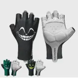 GUANTES CORTOS ROCKBROS BLANCO/NEGRO CON SONRISA